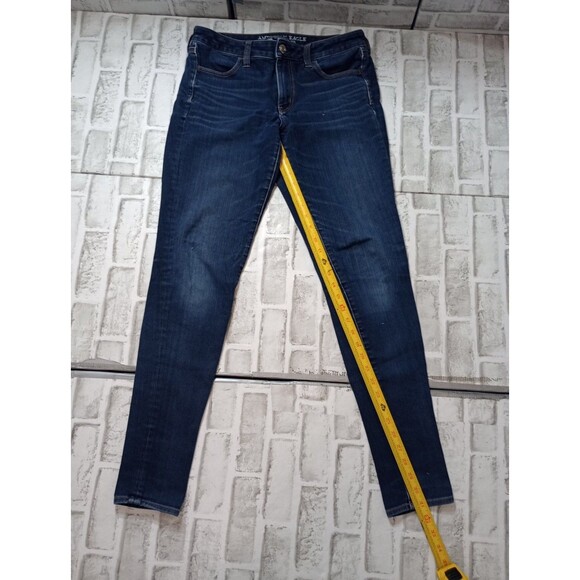 American Eagle Jeans Jegging Womens 10 Long Blue 360 Super Stretch Super Soft X4 - Picture 4 of 16